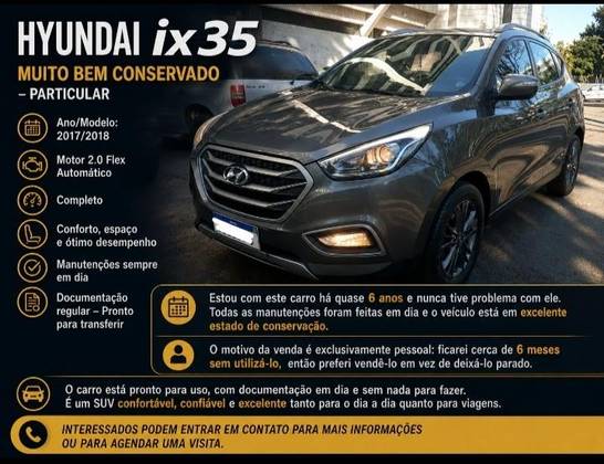 HYUNDAI IX35 2.0 MPFI GL 16V FLEX 4P AUTOMÁTICO HYUNDAI IX35 2.0 MPFI GL 16V FLEX 4P AUTOMÁTICO